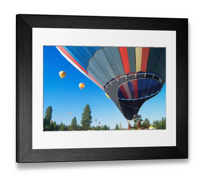 Framed Print : Some balloons are already in the sky as another prepares for launch, at the Tigard Framed Print : Some balloons are already in the sky as another prepares for launch, at the Tigard
