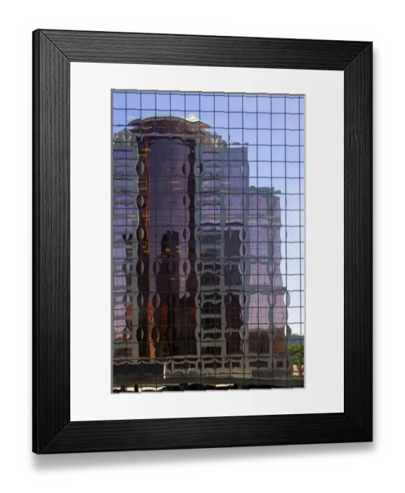 Framed Print : Buildings reflected in building in downtown Portland, Oregon Framed Print : Buildings reflected in building in downtown Portland, Oregon