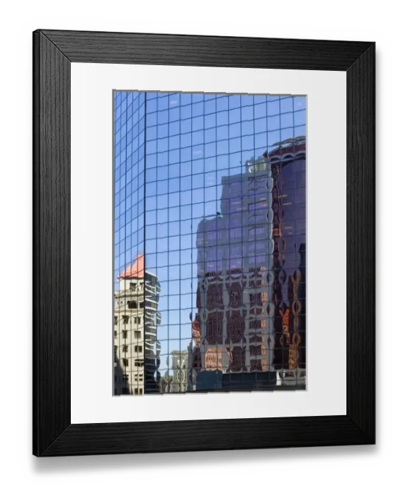 Framed Print : Buildings reflected in building in downtown Portland, Oregon Framed Print : Buildings reflected in building in downtown Portland, Oregon
