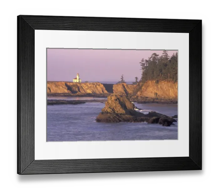 Framed Print : NA, USA, Oregon, Charleston, Cape Arago Lighthouse in late winter afternoon light Framed Print : NA, USA, Oregon, Charleston, Cape Arago Lighthouse in late winter afternoon light