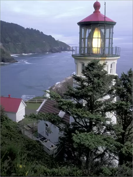 NA, USA, Oregon, near Florence Heceta Head Lighthouse, on Heceta Head, 205 feet