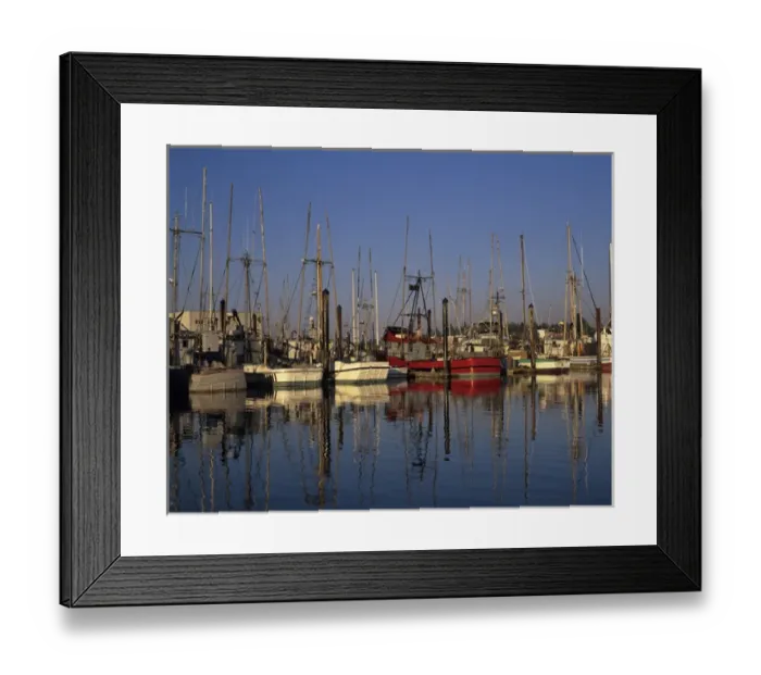 Framed Print : OR, Charleston, Charleston harbor with fishing boats
