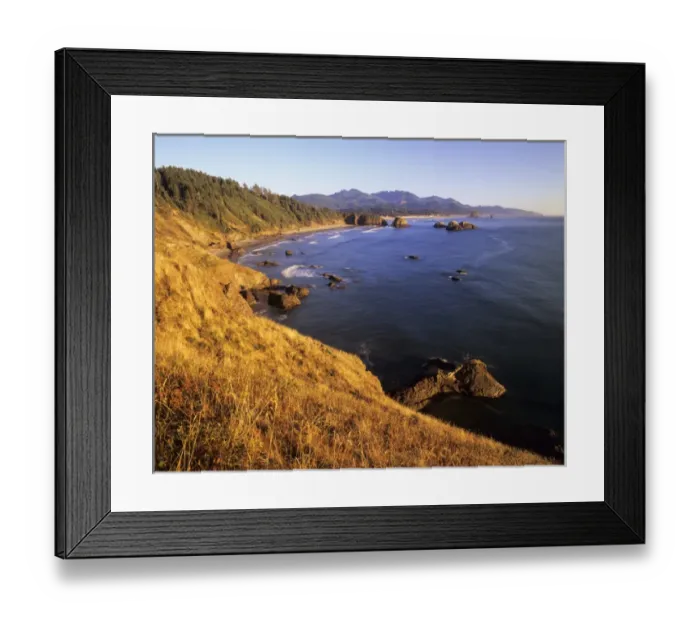 Framed Print : OR, Ecola SP, Crescent Beach, Cannon Beach and Haystack Rock in background Framed Print : OR, Ecola SP, Crescent Beach, Cannon Beach and Haystack Rock in background