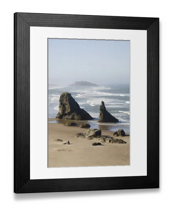 Framed Print : OR, Oregon Coast, Bandon, Bandon Beach, Seastacks