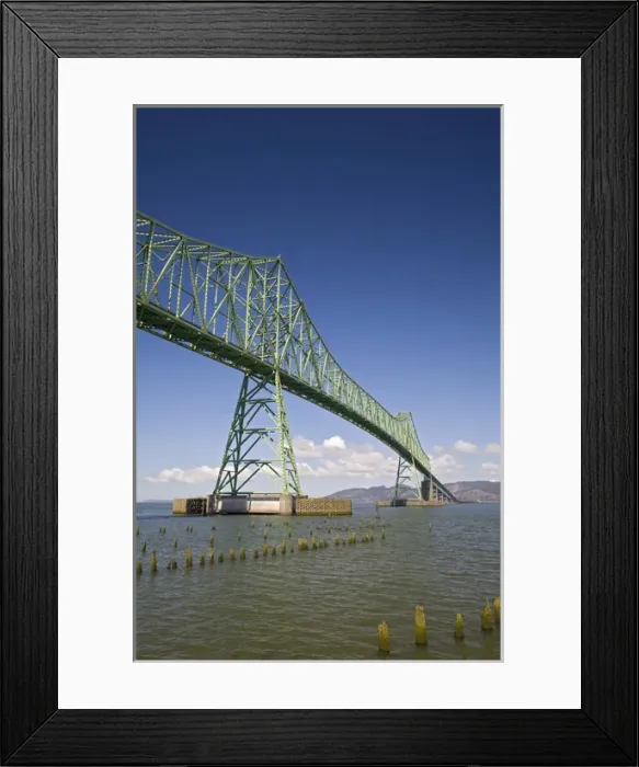 Framed Print : OR, Astoria, Astoria-Megler bridge, carries highway 101 across the Columbia River