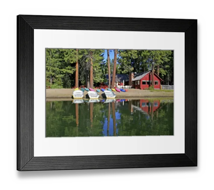 Framed Print : North Twin Lake Resort on Cascade Lakes National Scenic Byway Oregon