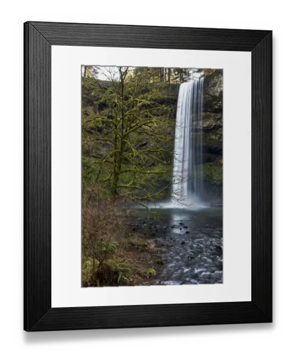 Framed Print : USA, Oregon, Silver Falls State Park, South Falls, Digital Composite, HDR Framed Print : USA, Oregon, Silver Falls State Park, South Falls, Digital Composite, HDR