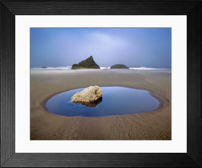 Framed Print : USA, Oregon, Face Rock Wayside. Fog hovers over Face Rock Wayside, Bandon, Oregon Framed Print : USA, Oregon, Face Rock Wayside. Fog hovers over Face Rock Wayside, Bandon, Oregon