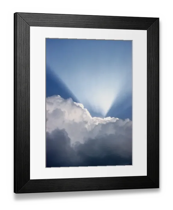 Framed Print : USA, Oregon, Bend. Dramatic sun dogs, or god rays, flare from behind a cloud bank in the Bend area Framed Print : USA, Oregon, Bend. Dramatic sun dogs, or god rays, flare from behind a cloud bank in the Bend area