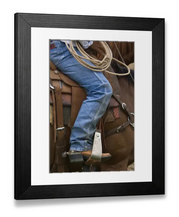 Framed Print : USA, OR, Pendelton, Pendelton Roundup, Cowboy Detail