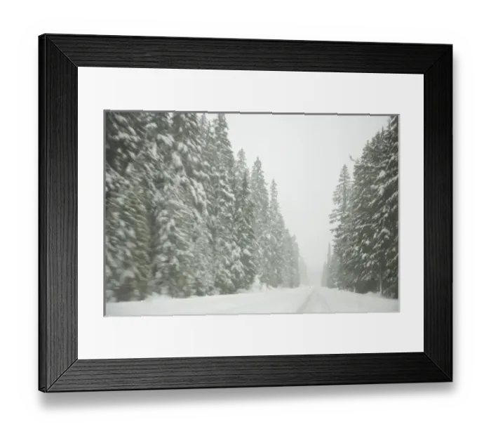 Framed Print : Winter Driving Conditions on Mount Hood, Oregon, USA Framed Print : Winter Driving Conditions on Mount Hood, Oregon, USA