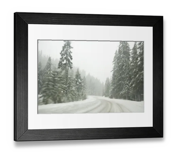 Framed Print : USA, Oregon, Mt. Hood. Winter Driving Conditions on Mt. Hood Framed Print : USA, Oregon, Mt. Hood. Winter Driving Conditions on Mt. Hood