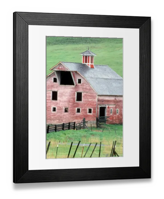 Framed Print : Historic barn, circa 1915; Wallowa county, Oregon; rural; farm; red; cupola Framed Print : Historic barn, circa 1915; Wallowa county, Oregon; rural; farm; red; cupola