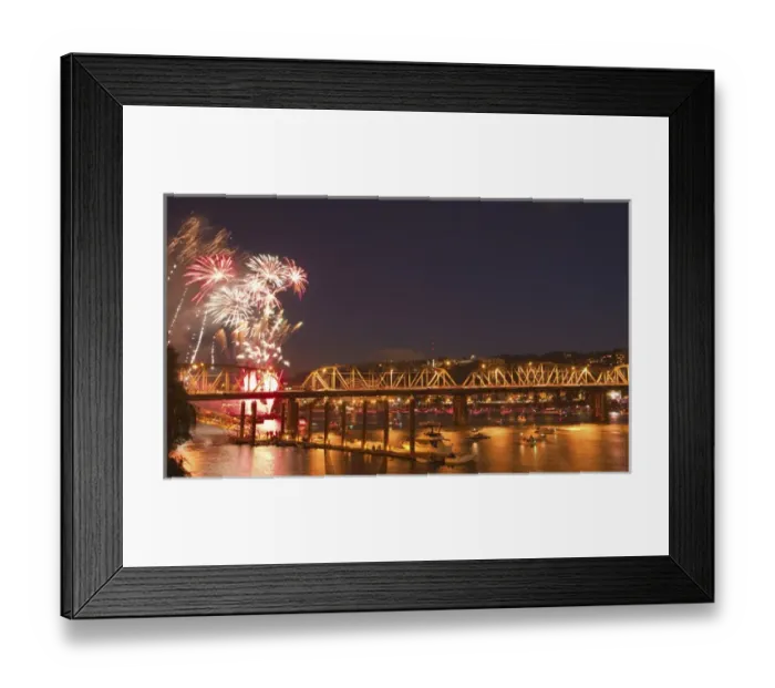Framed Print : Firework display on Willamette River, Oregon, USA Framed Print : Firework display on Willamette River, Oregon, USA