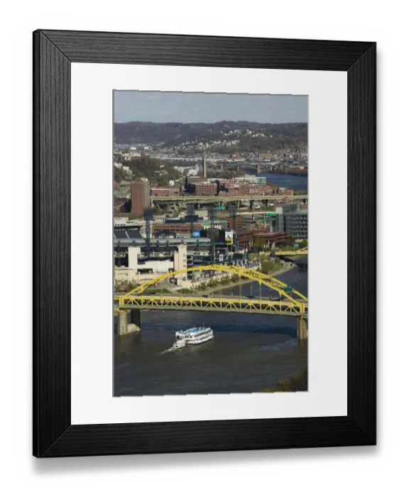 Framed Print : USA-Pennsylvania-Pittsburgh: Bridges on the Allegheny River  /  Late Afternoon