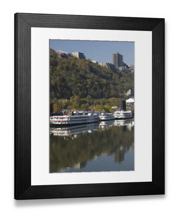 Framed Print : USA-Pennsylvania-Pittsburgh: Riverboats along Monongahela River / Morning Framed Print : USA-Pennsylvania-Pittsburgh: Riverboats along Monongahela River / Morning