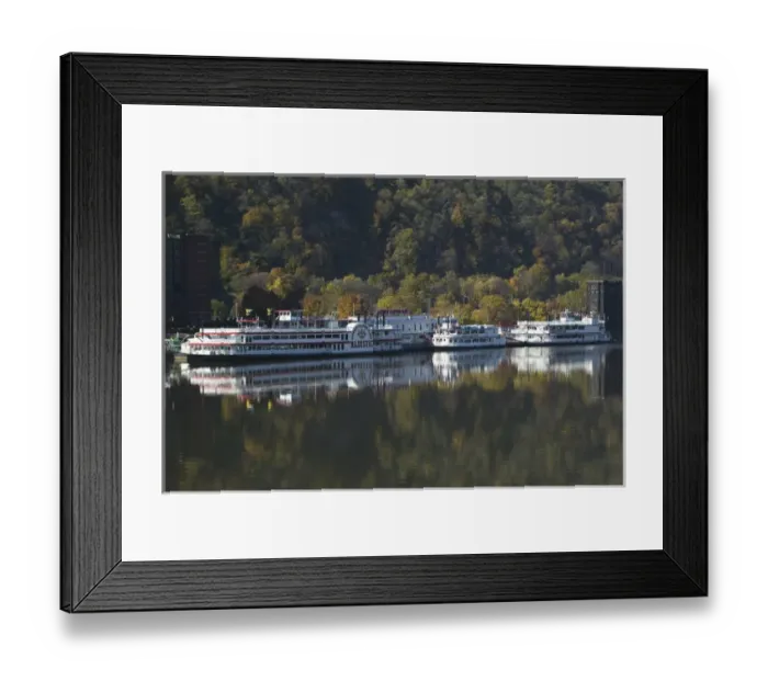 Framed Print : USA-Pennsylvania-Pittsburgh: Riverboats along Monongahela River / Morning Framed Print : USA-Pennsylvania-Pittsburgh: Riverboats along Monongahela River / Morning