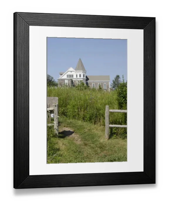 Framed Print : Rhode Island, Block Island (aka New Shoreham). Harbor Church