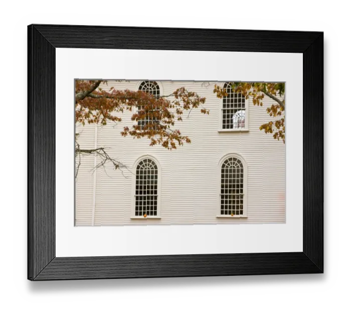Framed Print : Pumpkins on church windows, Newport, Rhode Island