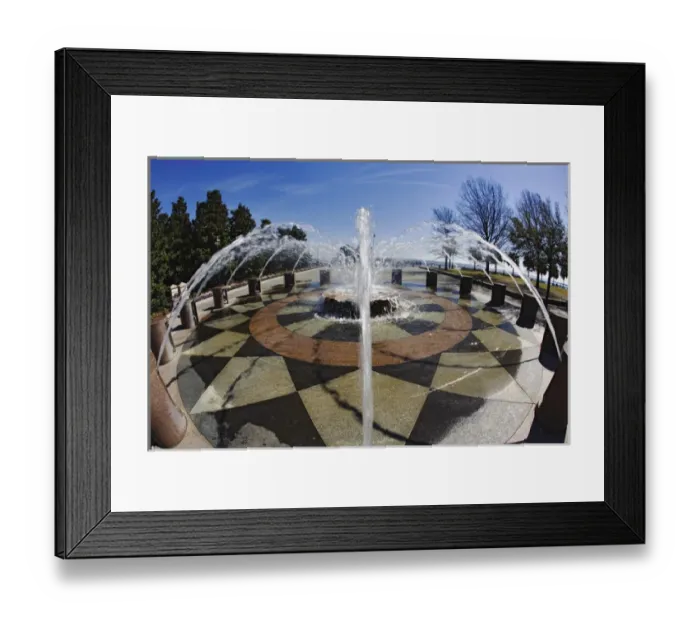 Framed Print : Fisheye view of fountain, Charleston, South Carolina Framed Print : Fisheye view of fountain, Charleston, South Carolina