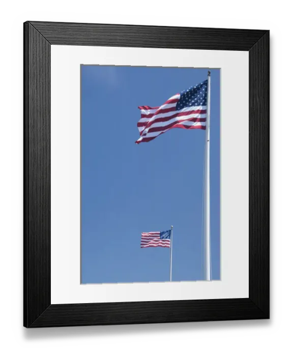Framed Print : South Carolina, Charleston, Fort Sumter National Monument. Fort Sumter flag & the US flag