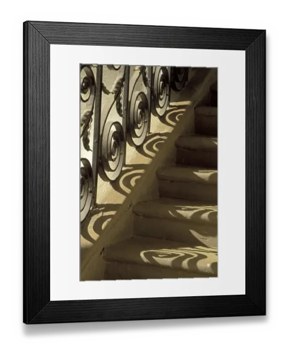 Framed Print : N. A. USA, South Carolina, Charleston. Wrought iron shadows Framed Print : N. A. USA, South Carolina, Charleston. Wrought iron shadows