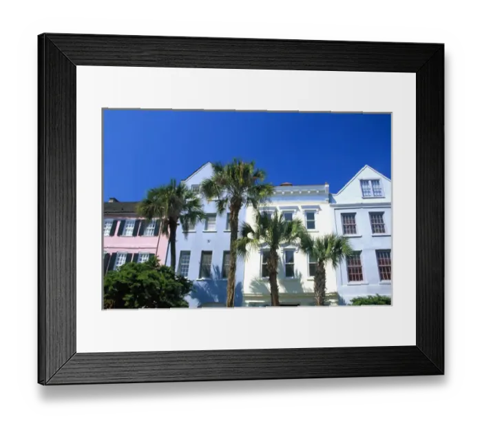 Framed Print : N. A. USA, South Carolina, Charleston. Pastel colored homes in the historic district Framed Print : N. A. USA, South Carolina, Charleston. Pastel colored homes in the historic district