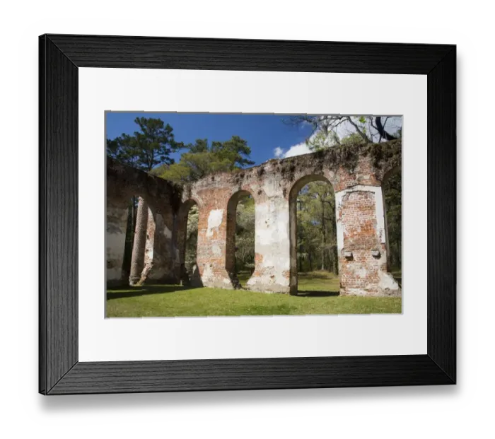 Framed Print : North America, USA, South Carolina. Ruins of the Old Sheldon Church