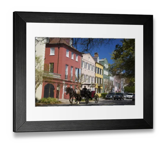 Framed Print : North America, USA, South Carolina, Charleston. Charlestons Rainbow Row Neighborhood Framed Print : North America, USA, South Carolina, Charleston. Charlestons Rainbow Row Neighborhood
