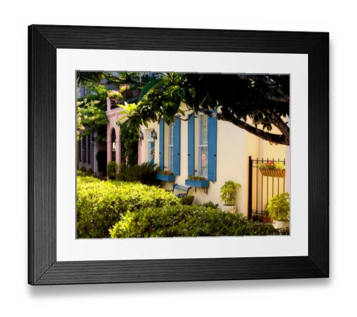 Framed Print : East Battery homes, Charleston, SC Framed Print : East Battery homes, Charleston, SC