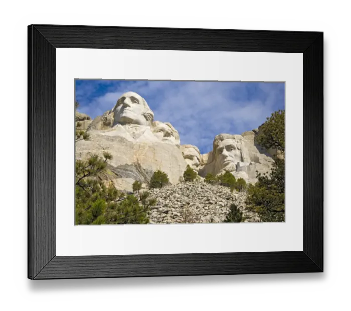 Framed Print : USA, South Dakota. Close-up of Mount Rushmore National Memorial in daytime. Credit as Fred J
