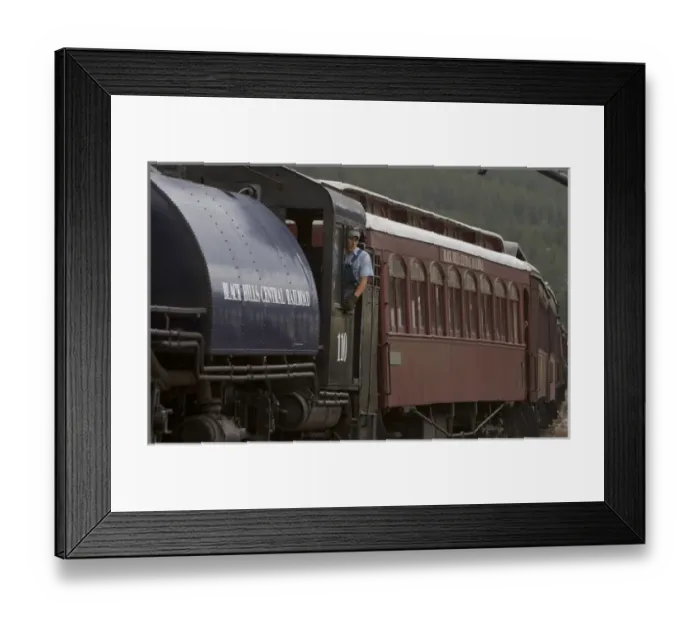 Framed Print : Historic Steam Trains depart Hill City South Dakota in the summer season