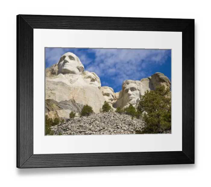 Framed Print : USA, South Dakota. Close-up of Mount Rushmore National Memorial in daytime. Credit as Fred J