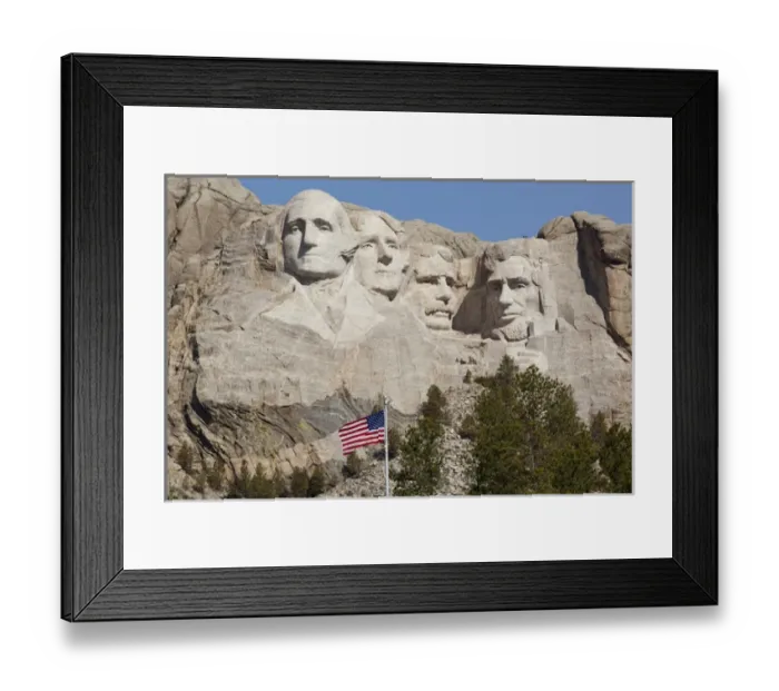 Framed Print : USA, South Dakota, Mount Rushmore National Monument, American flag flies in front Framed Print : USA, South Dakota, Mount Rushmore National Monument, American flag flies in front