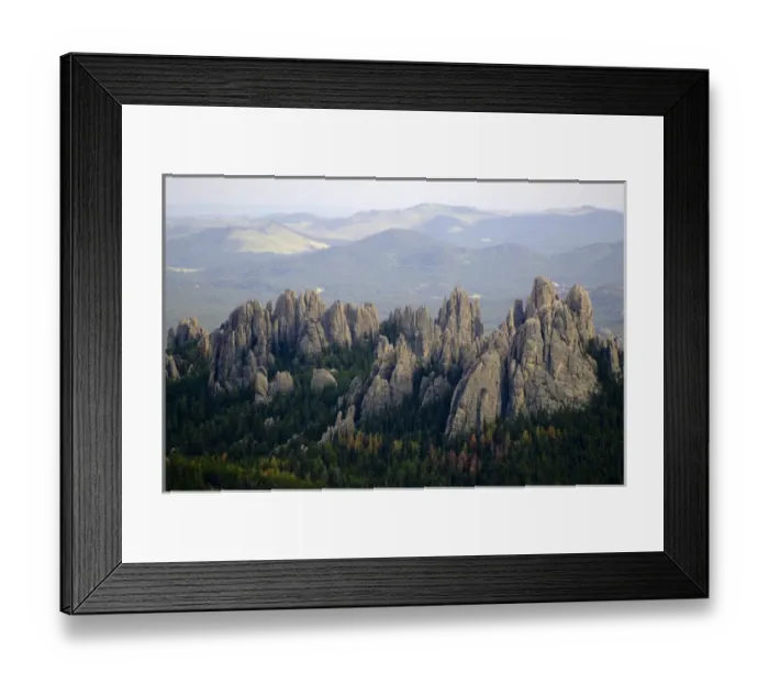 Framed Print : Black Elk Wilderness, South Dakota. USA. View of Cathedral Spires from summit of Framed Print : Black Elk Wilderness, South Dakota. USA. View of Cathedral Spires from summit of
