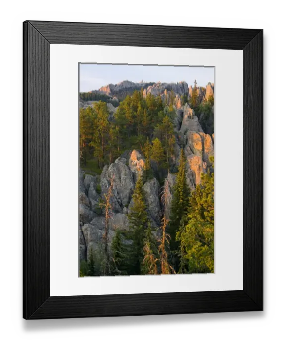 Framed Print : Black Elk Wilderness, South Dakota. USA. Light of sunset on granite below Harney Peak Framed Print : Black Elk Wilderness, South Dakota. USA. Light of sunset on granite below Harney Peak