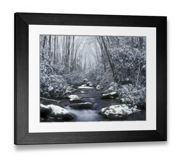 Framed Print : N. A. USA, Tennessee. Great Smokey Mountains National Park. Cosby creek in winter Framed Print : N. A. USA, Tennessee. Great Smokey Mountains National Park. Cosby creek in winter