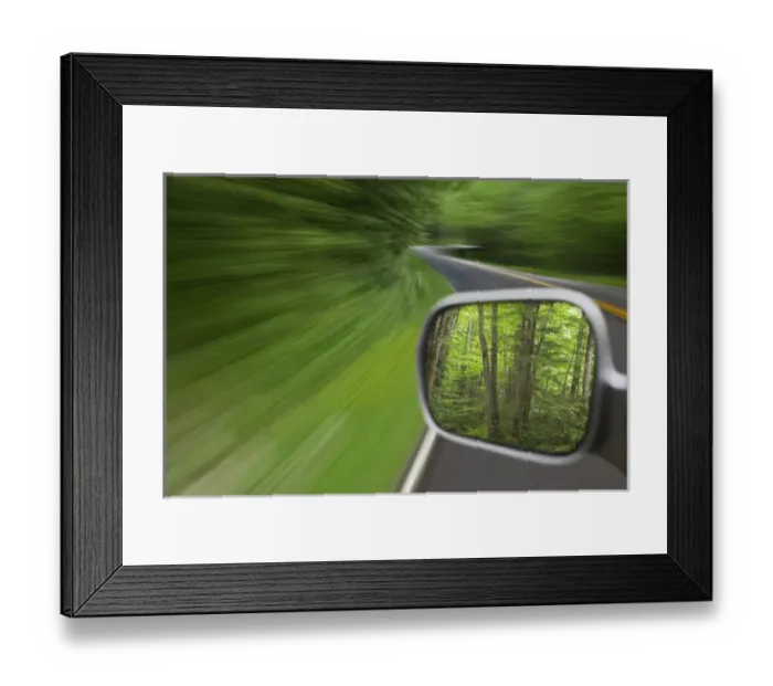 Framed Print : Blurred motion view of U. S. 441 through the Great Smokies National Park, from a moving automobile