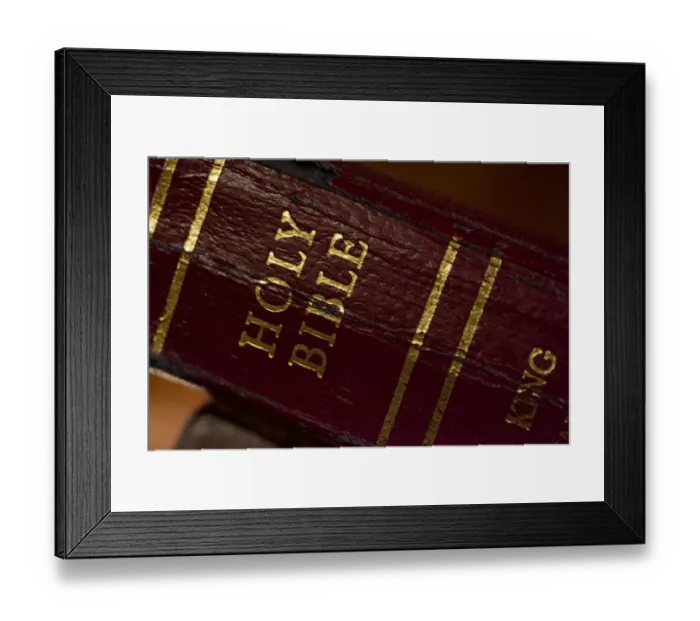 Framed Print : USA, Tennessee, Cades Cove. Close-up of weathered Holy Bible binding. Credit as Framed Print : USA, Tennessee, Cades Cove. Close-up of weathered Holy Bible binding. Credit as