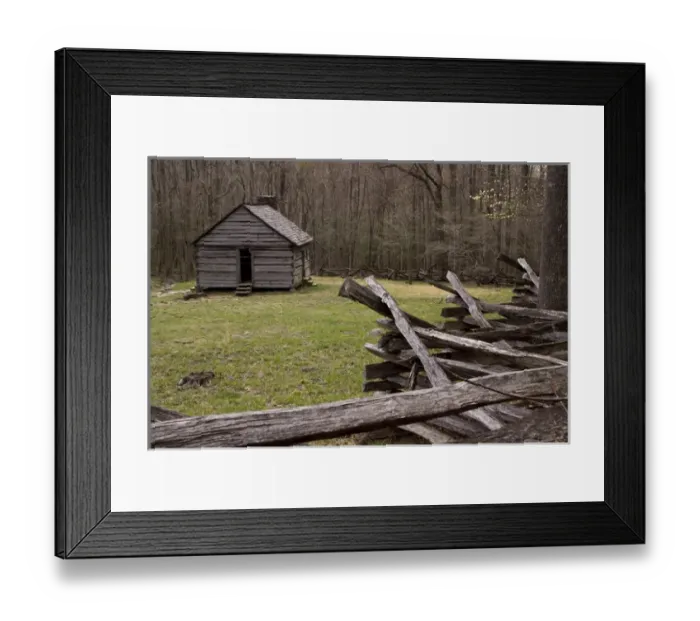 Framed Print : USA, Tennessee, Great Smoky Mountains National Park. Abandoned cabin and old wooden rail fence Framed Print : USA, Tennessee, Great Smoky Mountains National Park. Abandoned cabin and old wooden rail fence