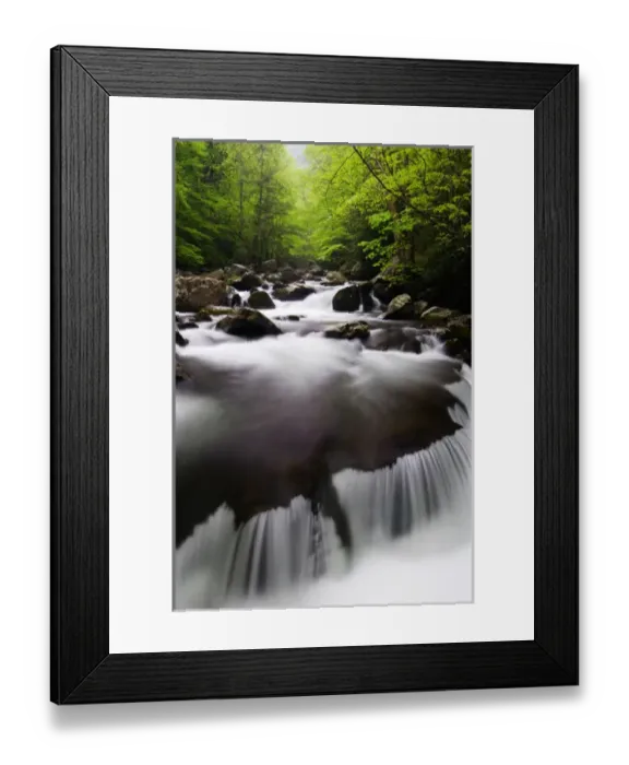 Framed Print : USA; Tennessee; Great smoky mountain NP; Cascade in Middle Prong Little River Framed Print : USA; Tennessee; Great smoky mountain NP; Cascade in Middle Prong Little River