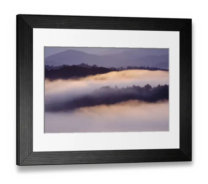 Framed Print : USA, North America, North Carolina, Great Smoky Mountain NP. Fog settled in