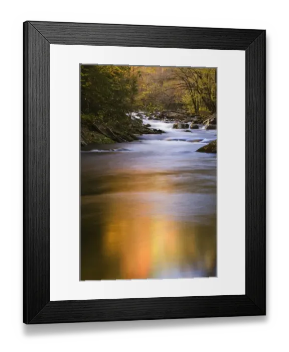 Framed Print : USA Smoky Mountain NP Tennessee refections of fall foliage in creek