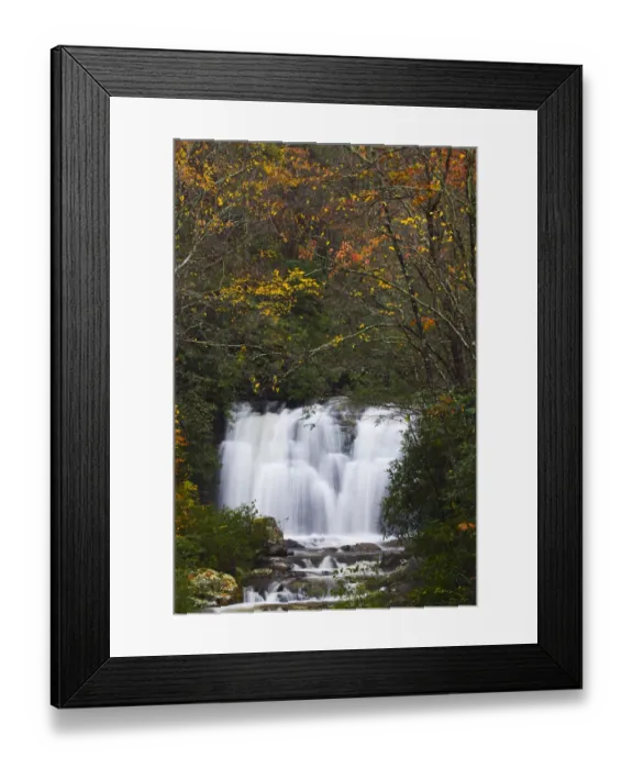 Framed Print : USA, North America, North Carolina, Great Smoky Mountain NP. Waterfall in late Autumn Framed Print : USA, North America, North Carolina, Great Smoky Mountain NP. Waterfall in late Autumn