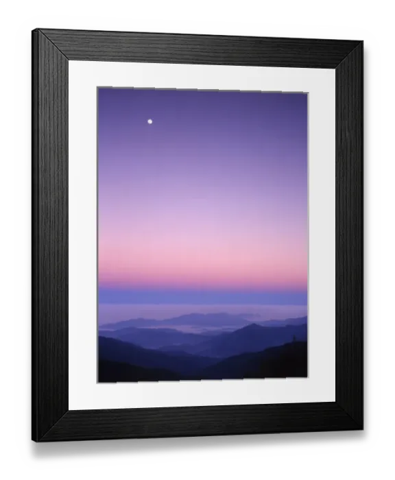 Framed Print : USA, Tennessee, Cherohala Skyway, Full moon over the smokies Framed Print : USA, Tennessee, Cherohala Skyway, Full moon over the smokies