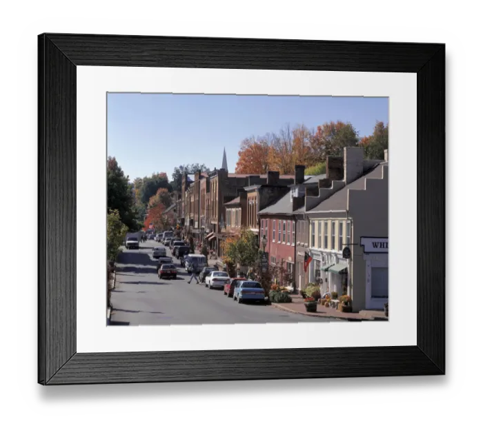 Framed Print : NA, USA, Tennessee, Jonesborough. Downtown in autumn
