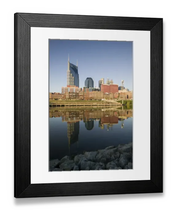 Framed Print : USA, Tennessee, Nashville: Downtown & Cumberland River Framed Print : USA, Tennessee, Nashville: Downtown & Cumberland River