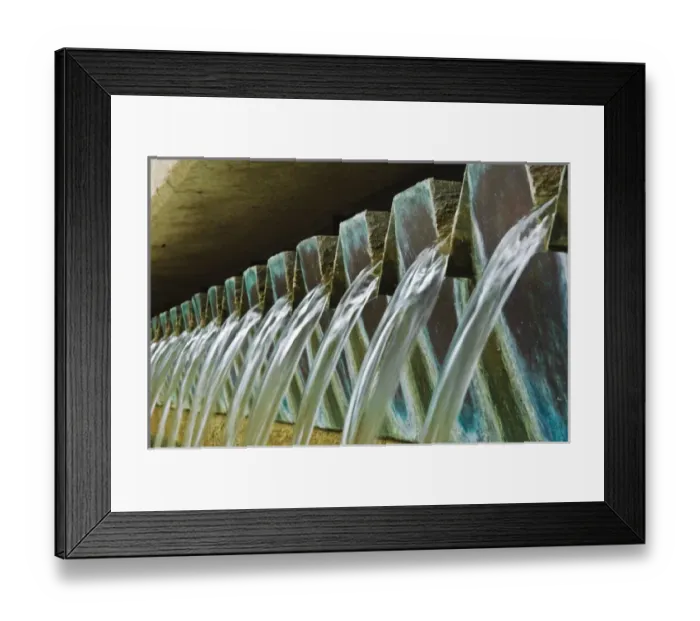 Framed Print : Texas, San Antonio. Fountain along Riverwalk DIstrict