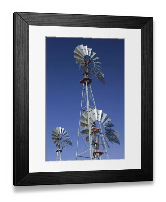 Framed Print : USA-TEXAS-Lubbock: American Wind Power Center Historic Windmills