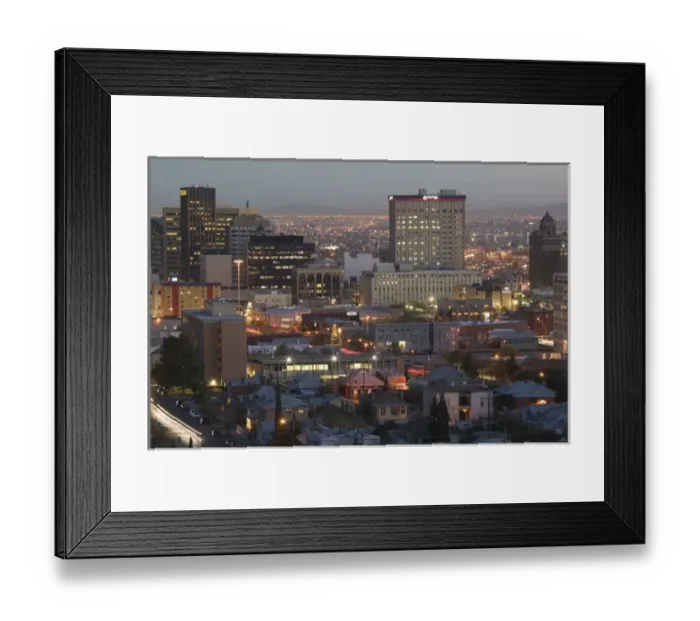 Framed Print : USA-TEXAS-El Paso: Downtown View from Scenic Drive / Evening Framed Print : USA-TEXAS-El Paso: Downtown View from Scenic Drive / Evening